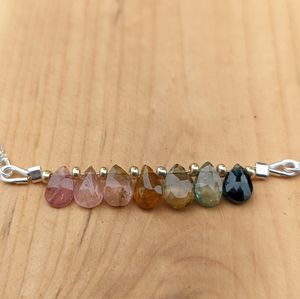Sterling silver necklace with tourmaline 18"